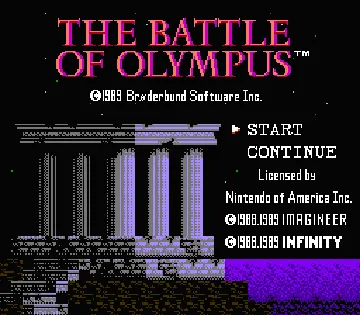 Battle of Olympus, The (USA) screen shot title